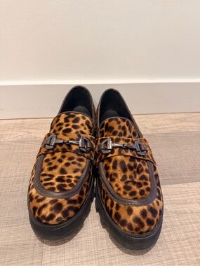Pons Quintana Leopard Print Horsebit Loafers